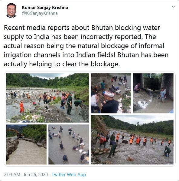 不丹“断水”，印度媒体慌了