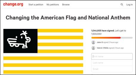 100万美国网民支持美国使用这面新国旗