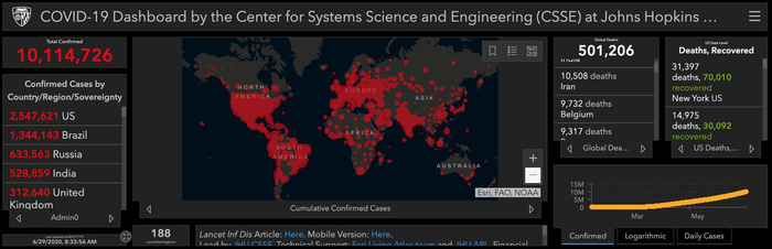 约翰斯·霍普金斯大学官网截图。