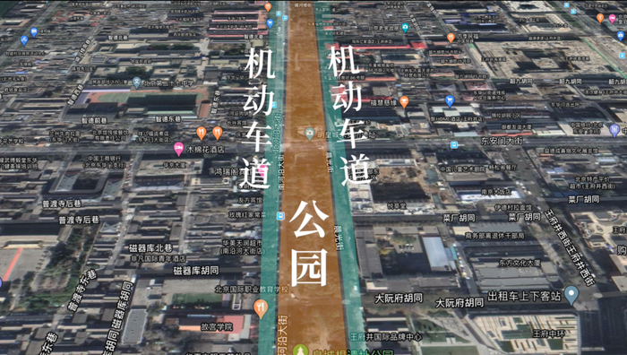 皇城根遗址公园位置示意图