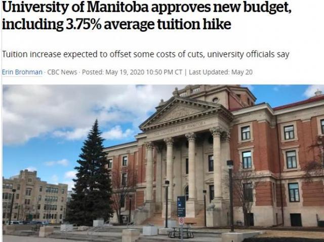 加拿大多所高校学费不降反升，只涨留学生学费