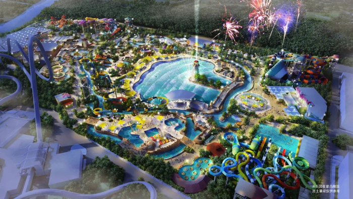 水乐园夜景鸟瞰图&nbsp;图片来自海盐县人民政府官网