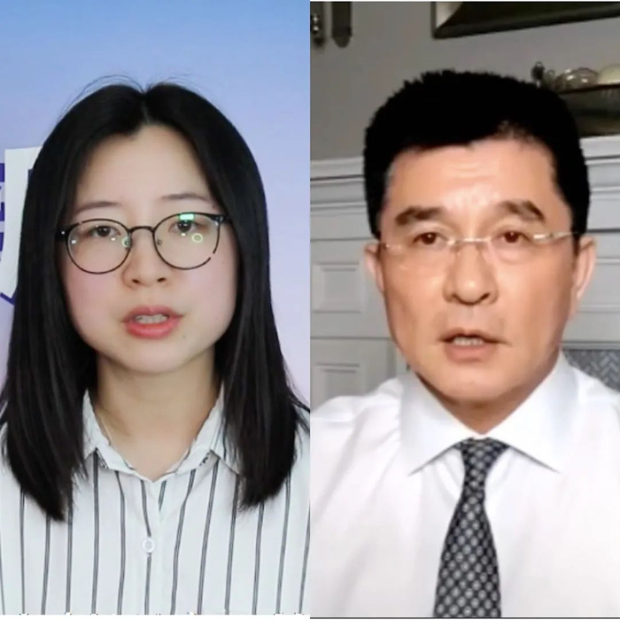 ▲新京报记者视频连线美国政治法律学者、律师张军。