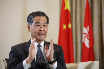 梁振英资料图（图片来源：香港《文汇报》）
