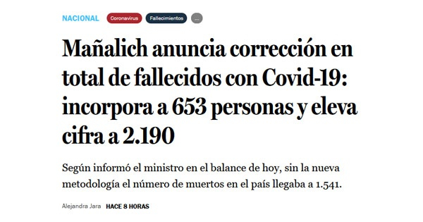 马纳利奇宣布修正新冠死亡总数 图自《第三日报》报道