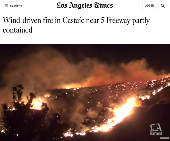 突发!美国加州又双叒森林大火了!加州发布红色警报|森林大火|美国加州_新浪新闻