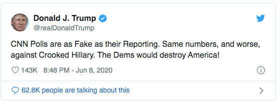 特朗普发推特攻击 CNN。