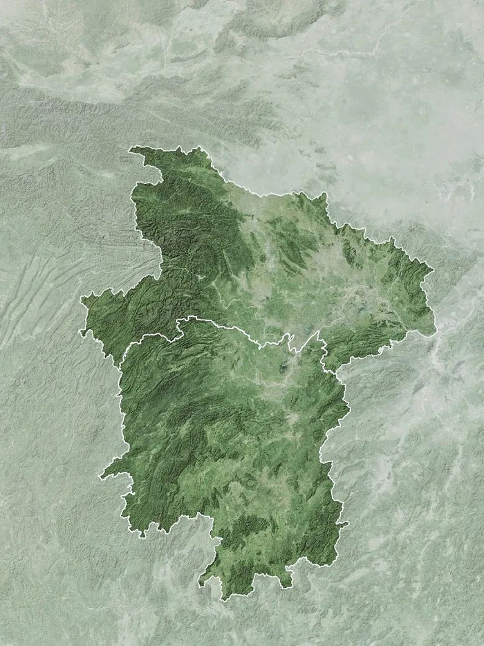 ▲湖北、湖南地势示意图。底图来源：天地图