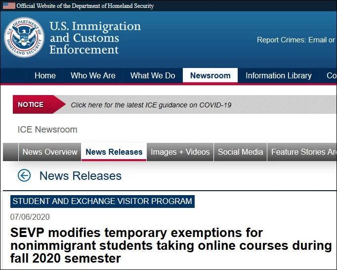 松了口气！川普政府认怂哈佛MIT：留学生可以在美国安心全上网课了！