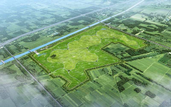 大兴机场滞洪湿地一期项目效果图。