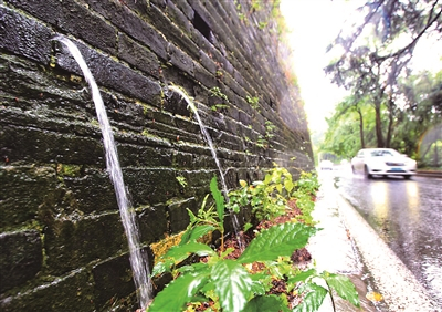  古老的明城墙这样排出积水。 赵亚玲摄