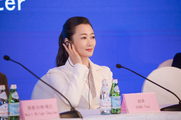 2019年，上海国际电影节评委见面会上的赵涛。