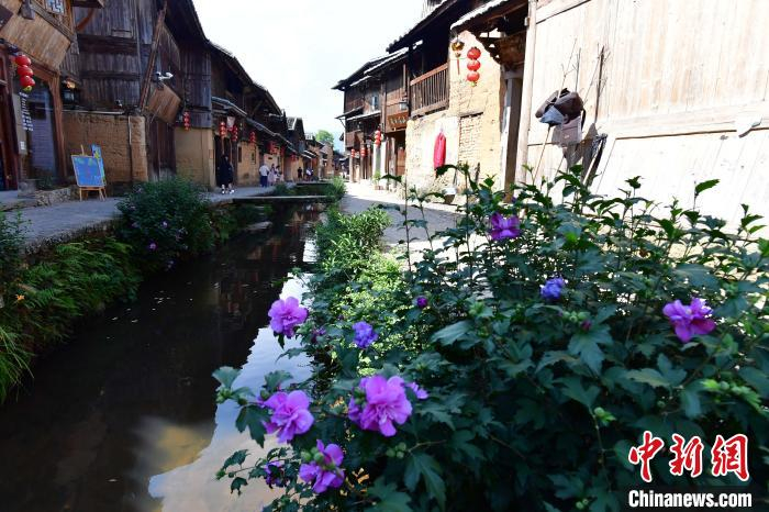 图为7月21日，鲤鱼溪景区村景幽雅，古民居群青瓦夯墙，保留明清水乡建筑特色。　张斌 摄