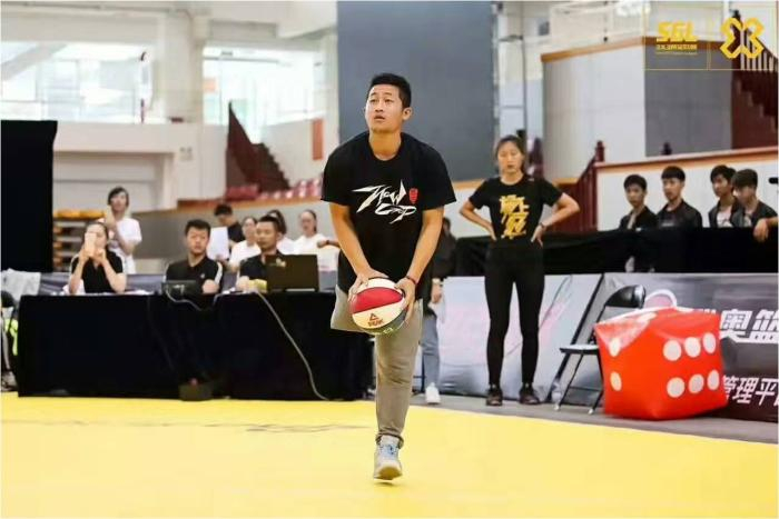 骆祥健在三分球大赛比赛中。受访者供图。