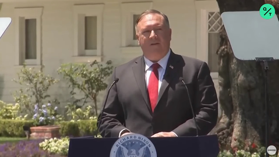 蓬佩奥发表演讲（视频截图）