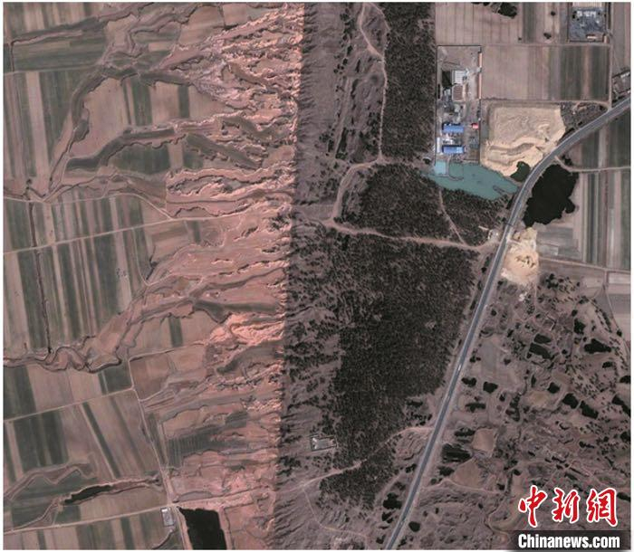 郯庐断裂带(局部)卫星照片。(中国地震局公共服务司/山东省地震局 供图) 　摄