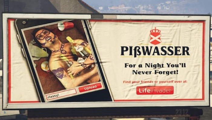 广告牌：&nbsp;PIßWASSER——让您难忘的一夜；通过生活入侵者（社交软件）找到您的朋友或重新认识自己。