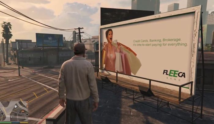 广告牌：&nbsp;信用卡、银行业务、券商。是时候购买一切了。FLEECA银行。