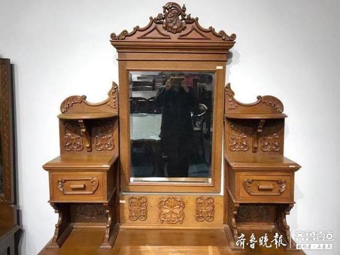 民国时期老上海风格柚木梳妆台