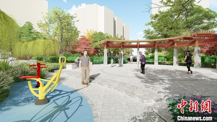 梅堰小区改造后活动设施概念图。临平街道供图