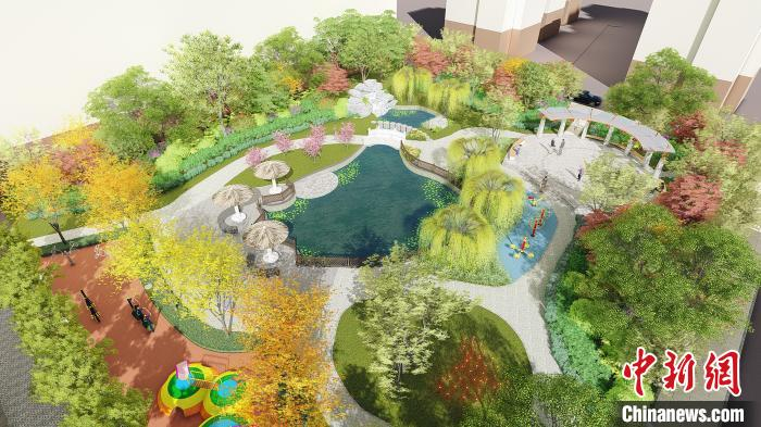 梅堰小区改造后主题花园概念图。临平街道供图
