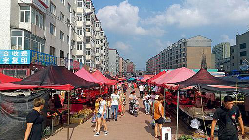 （曾被杨家控制的市场，现在已经没有乱收费现象。修志国/摄）