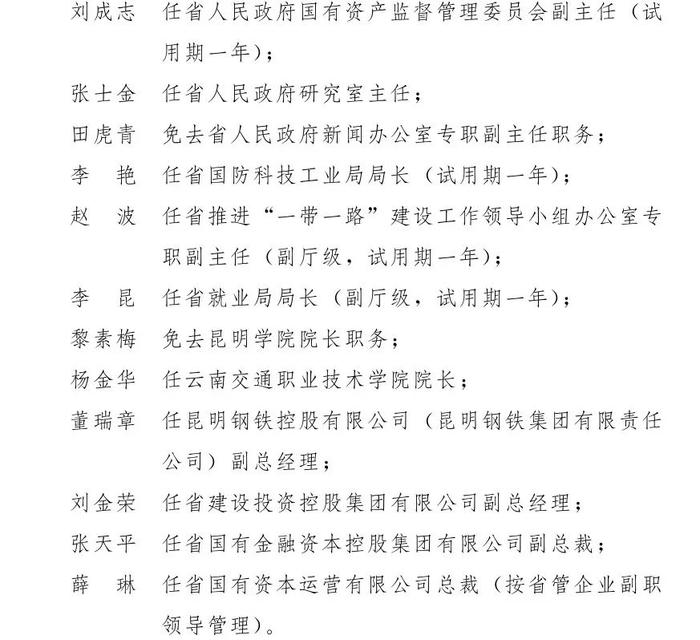 省政府发布一批任免职通知 42名干部职务有变动