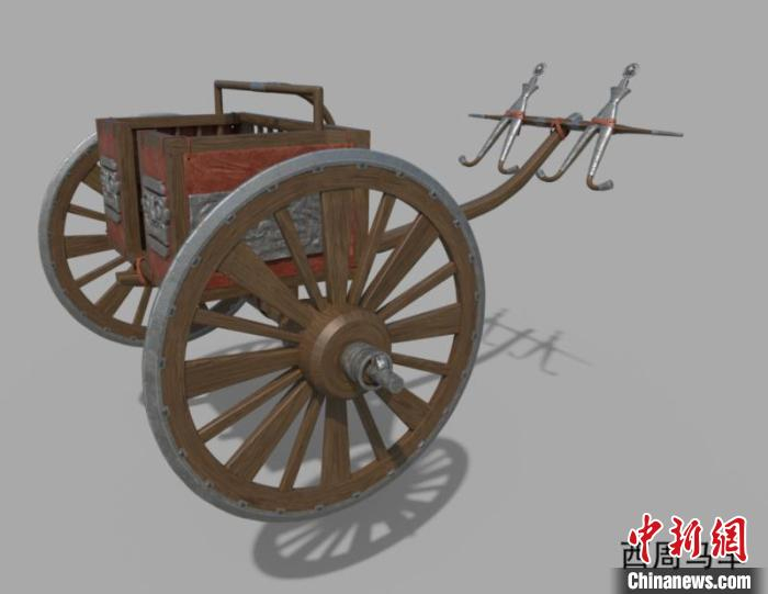 马车复原图。陕西省考古研究院供图