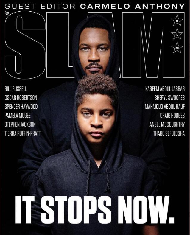 安东尼和儿子登《SLAM》封面，为反种族歧视发声