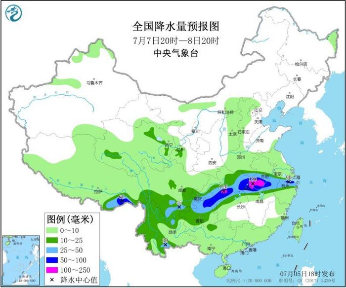 中央气象台：湖南湖北安徽浙江局地有大暴雨