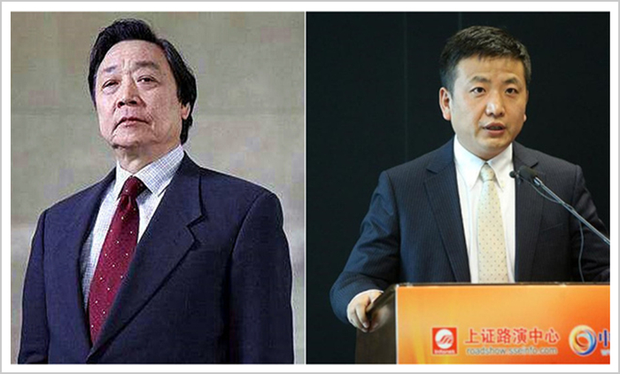 ▲王宁国（左）把长鑫存储DRAM项目交棒给朱一明