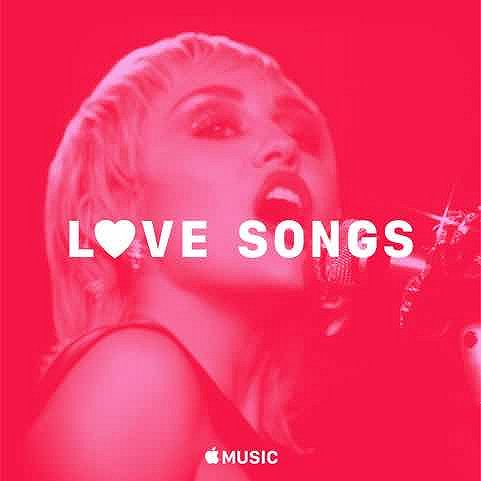 《Miley Cyrus:love songs》歌单。图片来源：Apple Music。