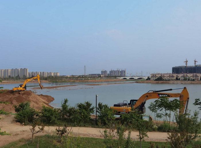 改造中的太康湖一景。受访者供图