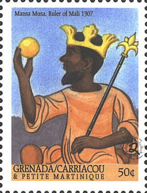 邮票上的马里国王穆萨形象
