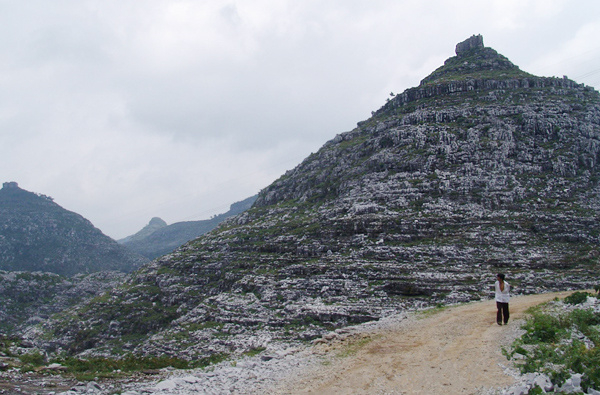  曾经荒芜的石头山。  忻城县委宣传部供图 