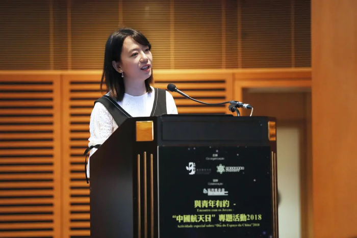 2018年4月24日，徐颖在澳门参加“中国航天日”专题活动。受访者供图