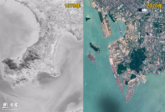 ▲1979年与2020年蛇口工业区卫星对比图