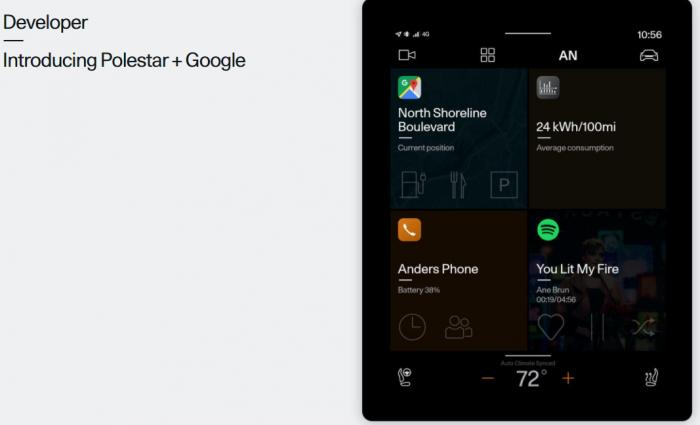 极星2的中控屏界面显示的谷歌商城
