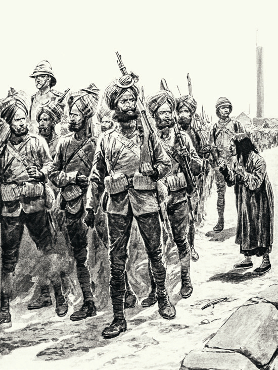 向北京行进的锡克士兵。