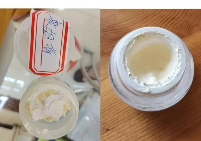  左图：市面上的贵妇膏&nbsp;右图：梵蜜琳贵妇膏