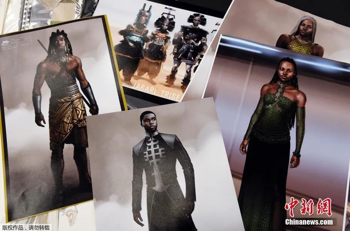  电影《黑豹》时装效果图。
