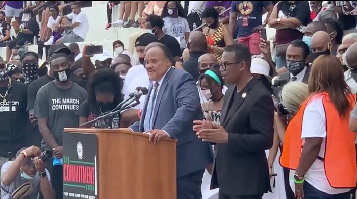 马丁·路德·金三世发言。/CNN视频截图