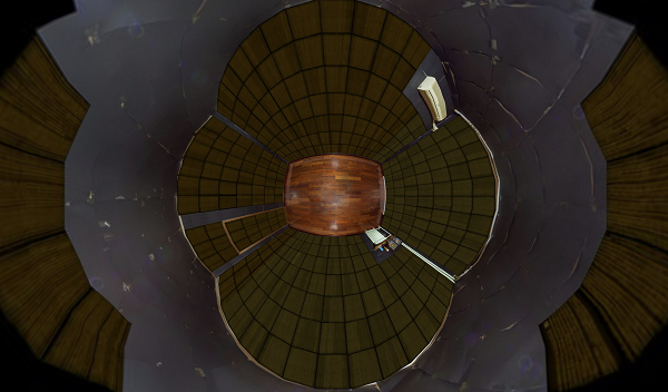 图说：何同学利用房间的墙面拍摄360度的全景照片 B站截图