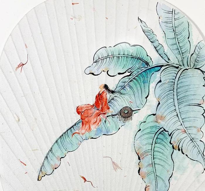 绝美！85后插画师将山水中国风画上扇面，他的笔下，是个诗意的世界