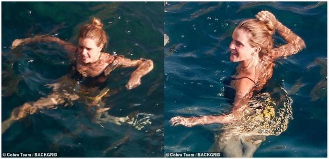 30岁艾玛·沃特森意大利度假，和友人戏水，享受阳光浴秀平坦小腹