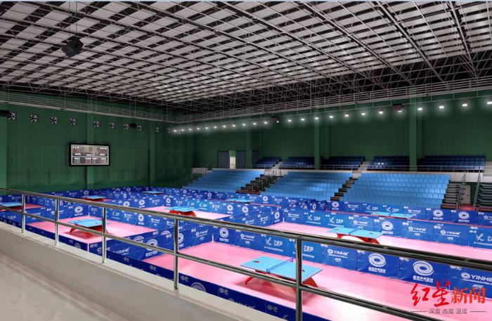 墨绿色，很“养眼”！记者探访成都大运会乒乓球训练馆