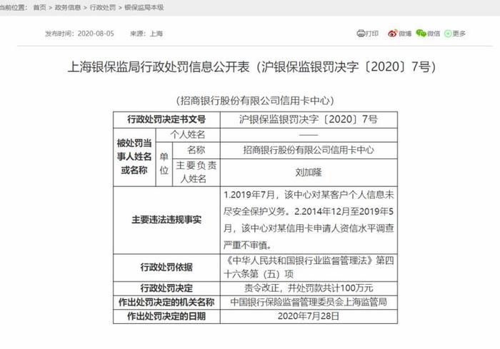 同日两家银行信用卡中心被罚，都有这个原因！