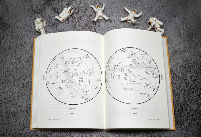 书中附录中还包含了详细的天文术语表、四季星图、星表、观测指南、经典参考书目等丰富信息。  译林出版社 图