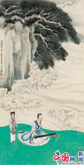 张大千 天风海水 黄达聪旧藏