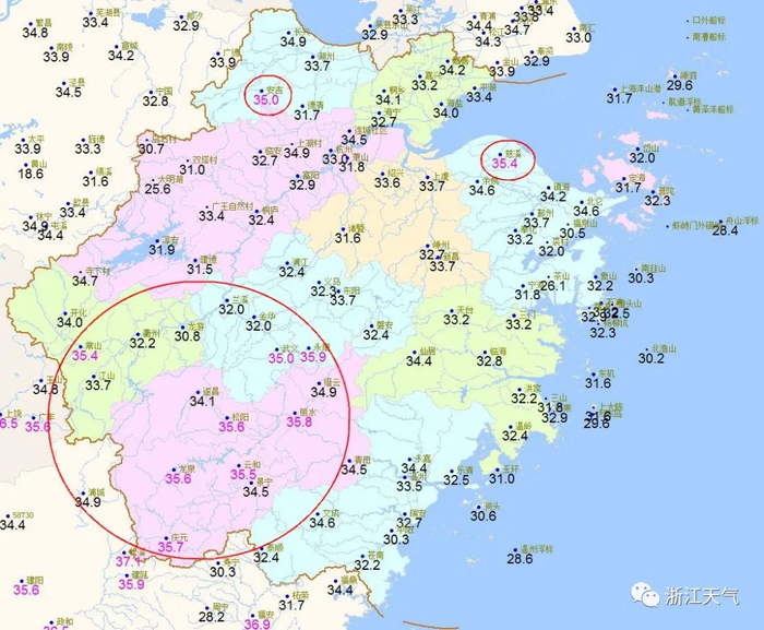 ▲08日最高气温图（单位：℃）